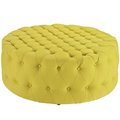 Modway 16.5 H x 40 W x 40 L in. Amour Upholstered Fabric Ottoman, Tufted Sunny EEI-2225-SUN